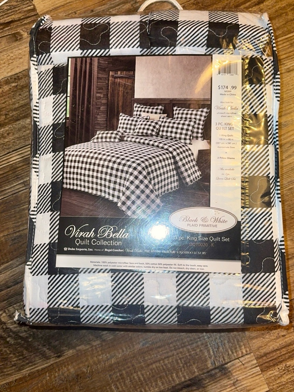 Black & White Plaid King Quilt Set